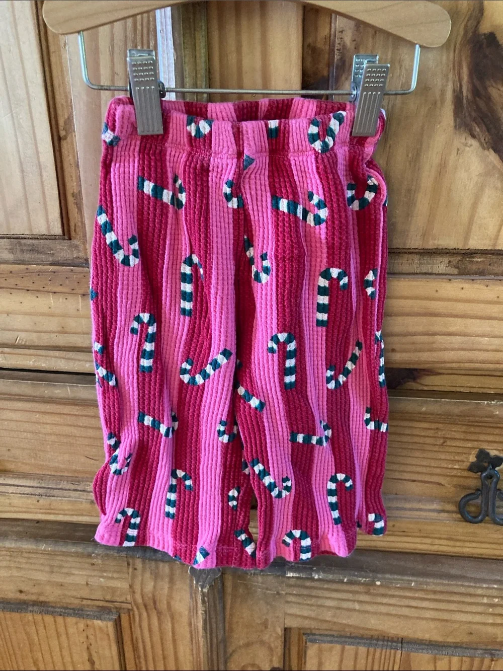 Girls Old Navy pink candy canes 2 piece long sleeve outfit size 18-24 months